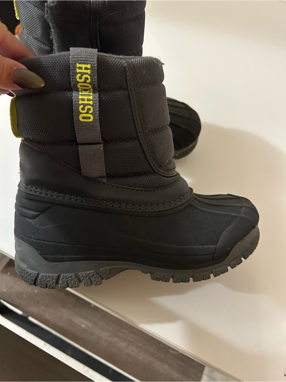 OshKosh B'gosh Black and Yellow Kids Snow Boots